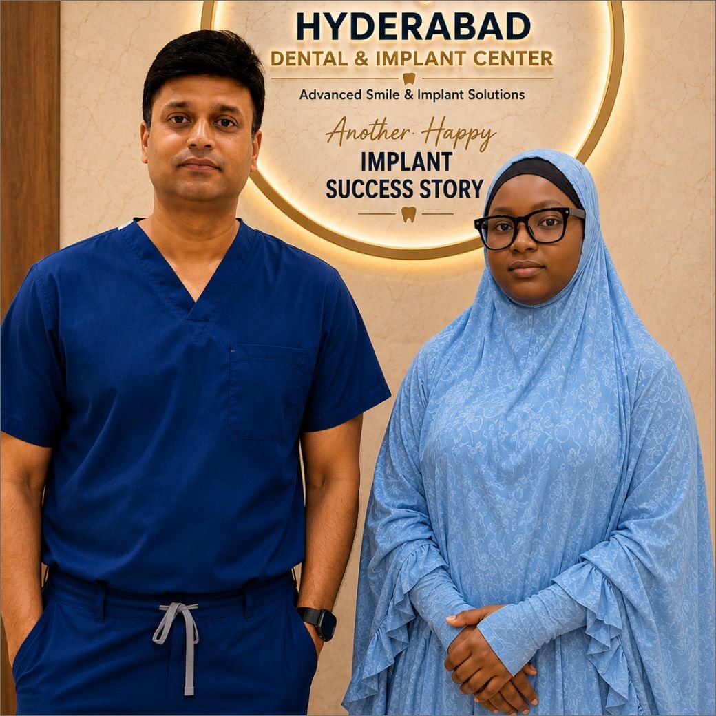 Patient smile at Hyderabad Dental Hospital
